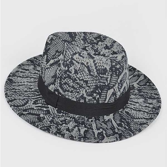 Wide Brim Snake Printed Felt Fedora Hat main image 5